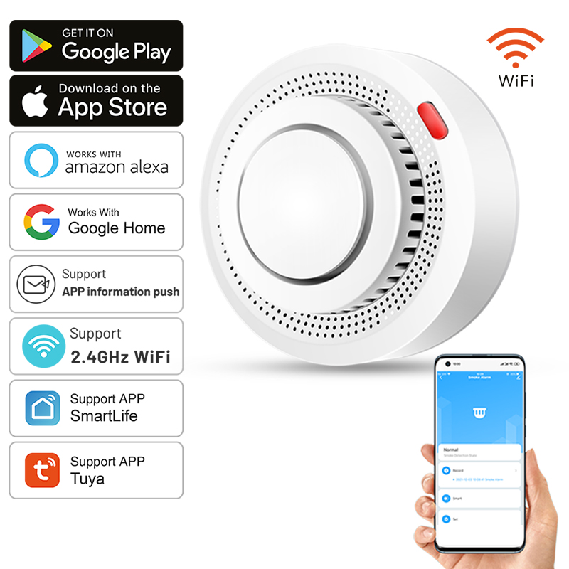 Smoke Detector Interconnected - Sensore di Fumo WiFi Tuya Smart,