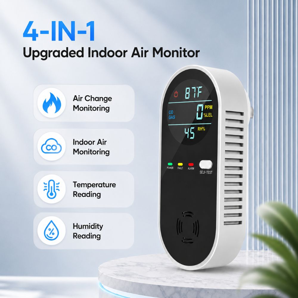 Co Detector Plug - Rilevatore di Gas 4 in 1