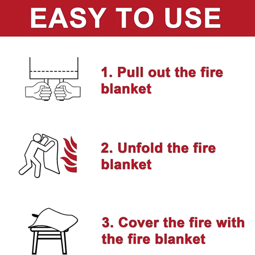 Fire Blanket Kitchen - A40Z-Manta antincendio di emergenza, coperta antincendio,