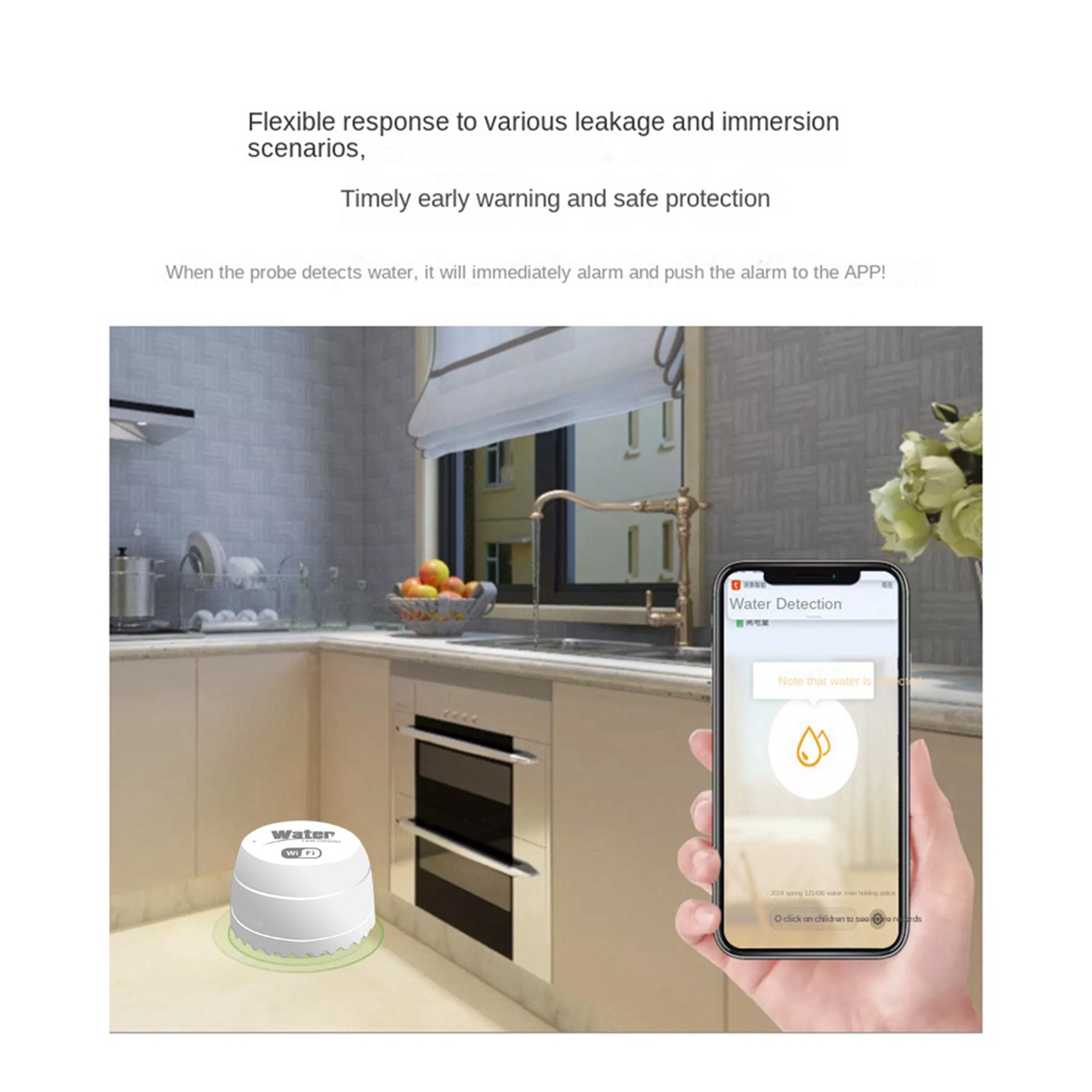 Water Alarm Sensor - ABKW-3X Rilevatore di Perdite d'Acqua Smart