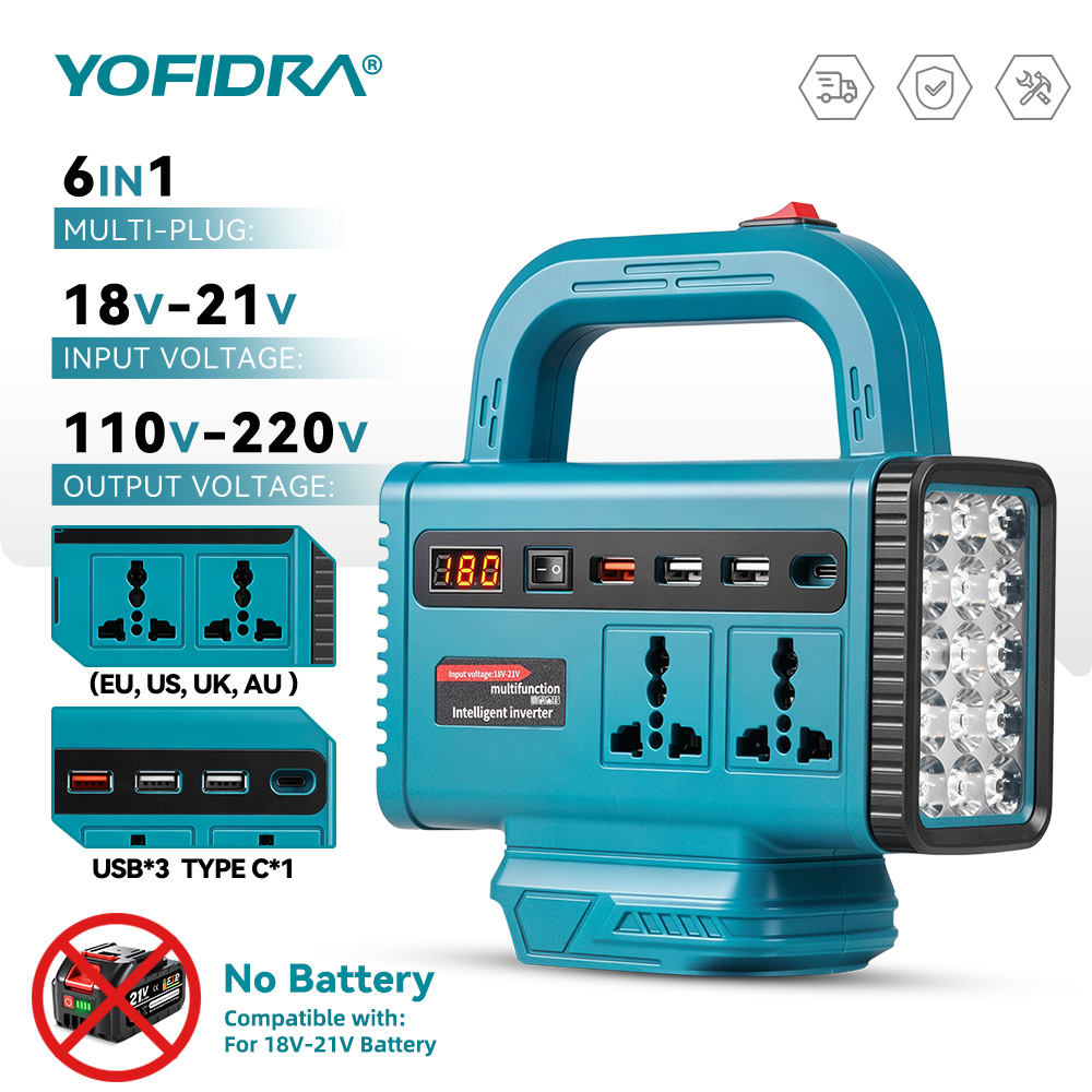 Power Outage Light - Inverter di potenza portatile YOFIDRA 220V,