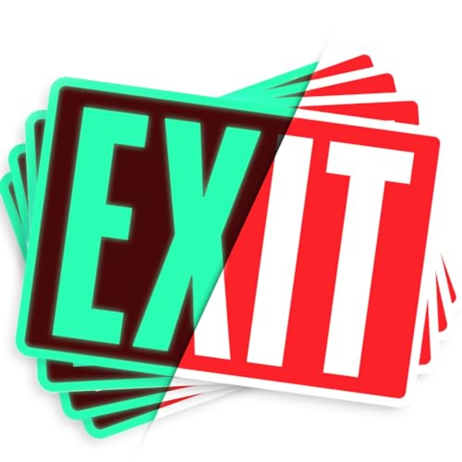 Emergency Exit Sign - Adesivi per cartelli di uscita, si