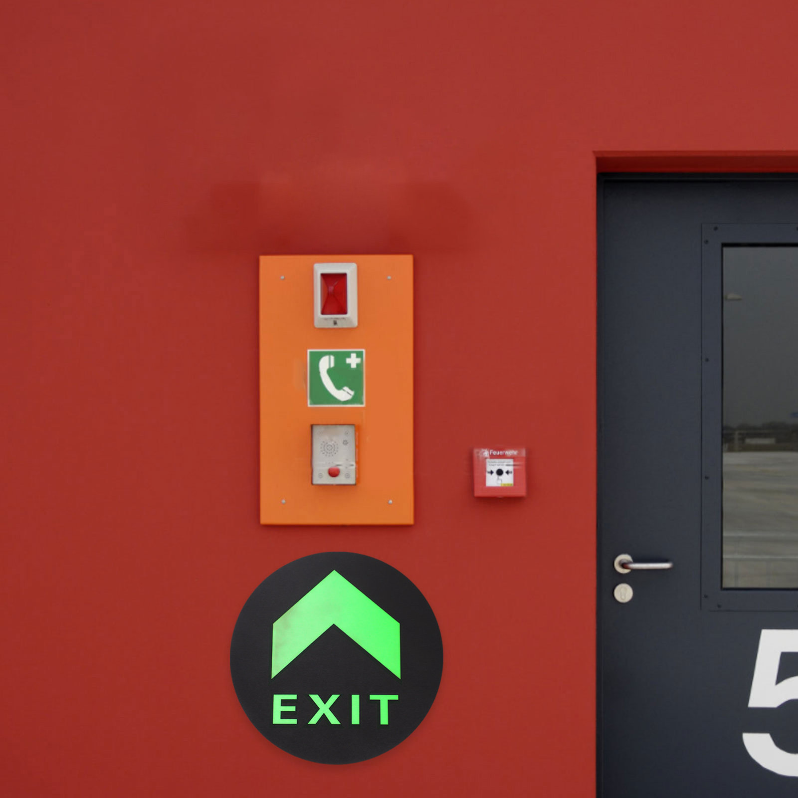 Emergency Exit Sign - 5 Pezzi Adesivi Luminosi al Buio