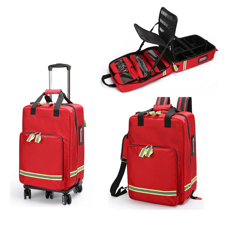 First Aid Bag Kit - Borsa di pronto soccorso con carrello