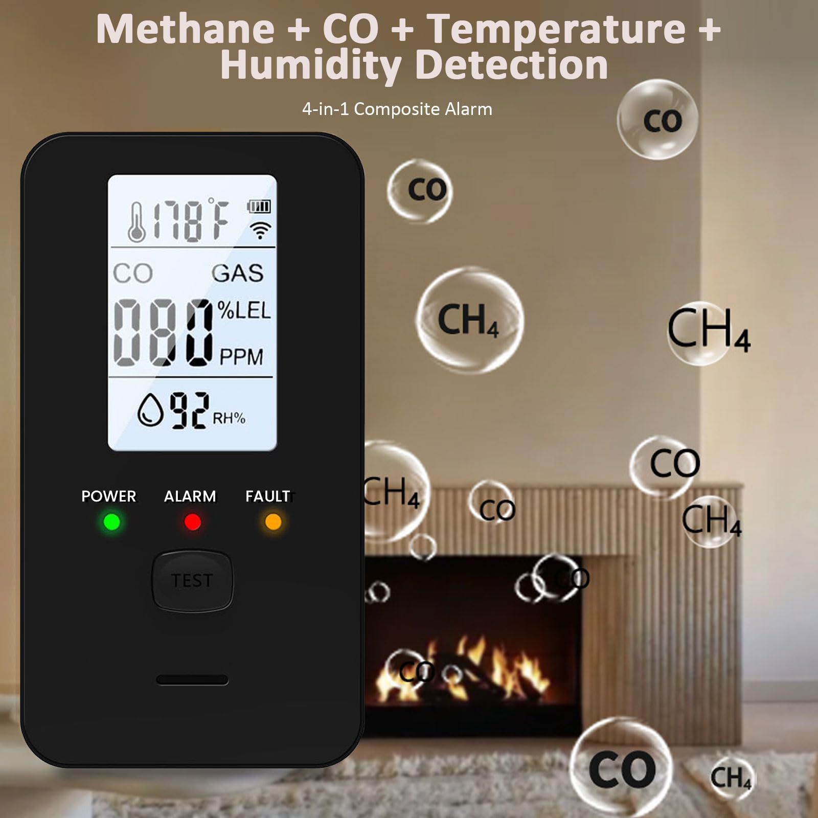 Co Detector Plug - Rilevatore 4-in-1 di Gas e Monossido
